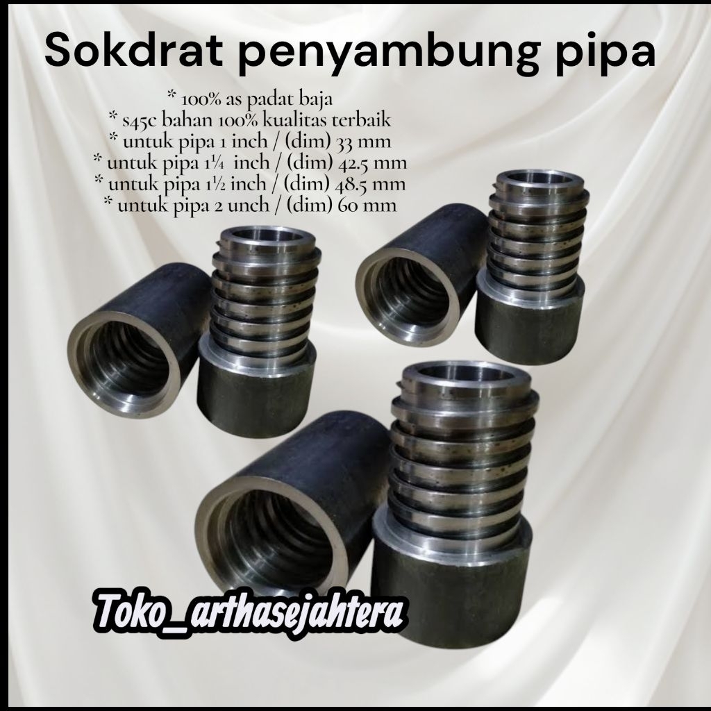SOKDRAT 1 inch sambungan pipa pengeboran sumur bor / sokdrat dalam / sokdrat luar presisi kualitas t