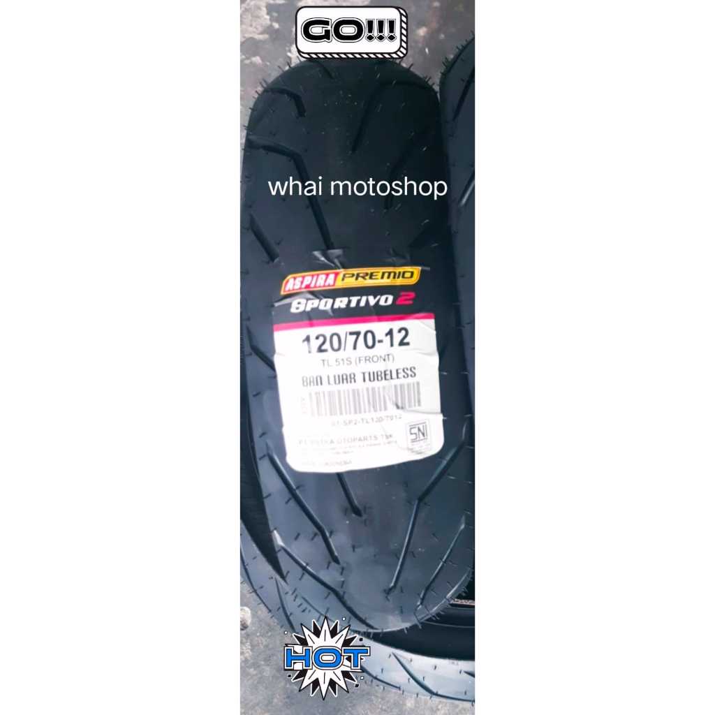 Aspira Sportivo 2  tubeless paket hemat medium soft compound ring 12 (120/70-12 , 130/70-12 , sepake