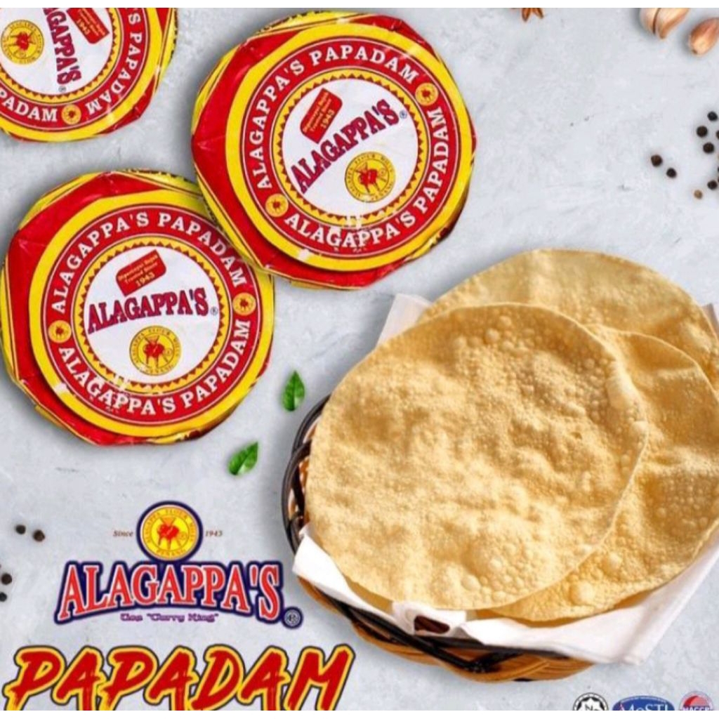 Alagappa Papadam /papad /kerupuk india 100gram
