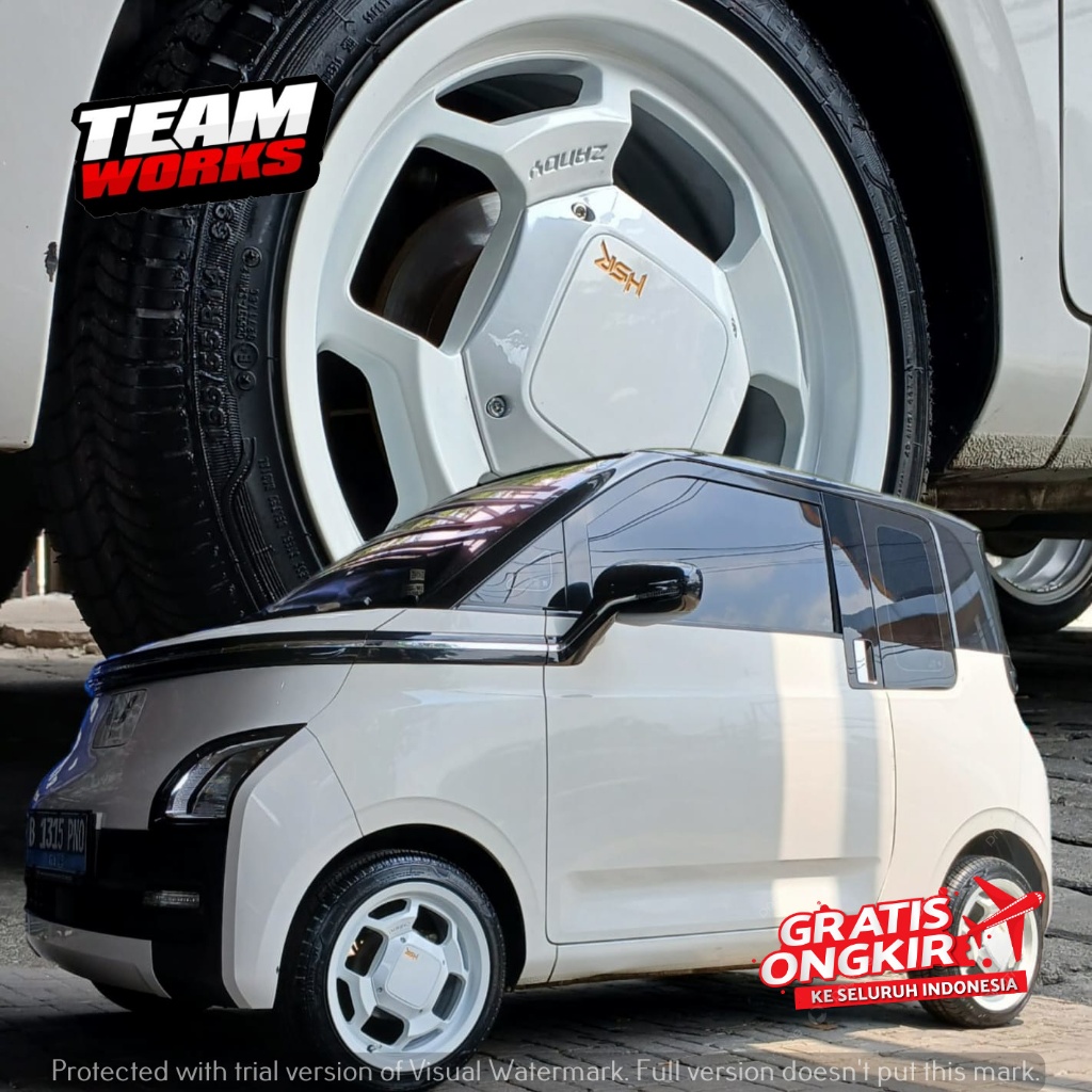 VELG MOBIL HSR ZANDY RING 14 LEBAR 6 ET36 BUAT AIREV BRIO KARIMUN PELEK RING 14 GLOSSY WHITE