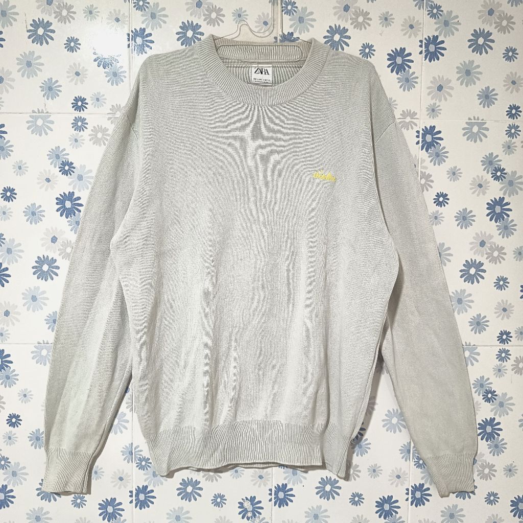 Zara Casual Sweater Sweter Atasan Top Pria Baby Blue Not Cardigan