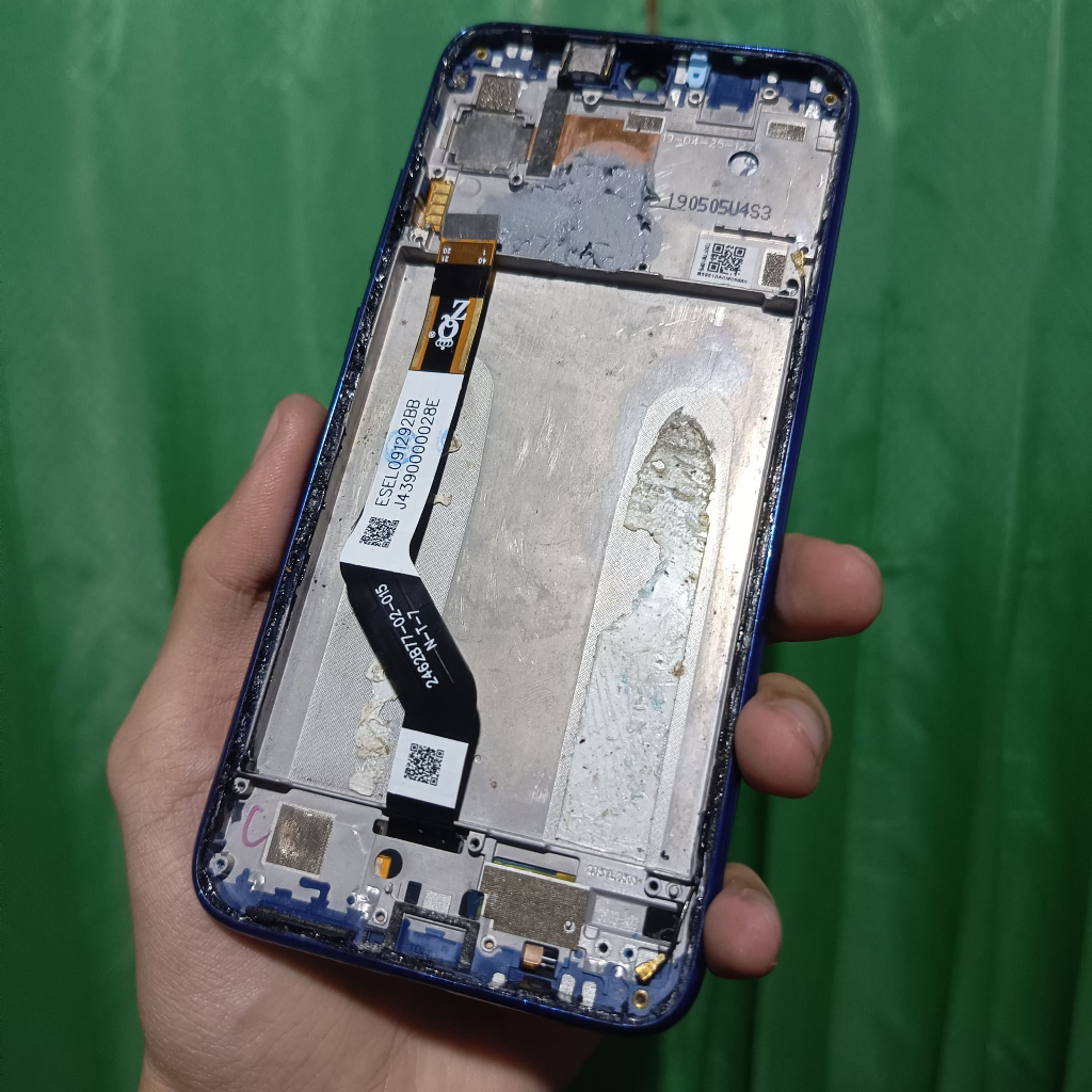 Frame + LCD + Athena Redmi Note 7 [LCD Minus Ada White Spot Kecil]