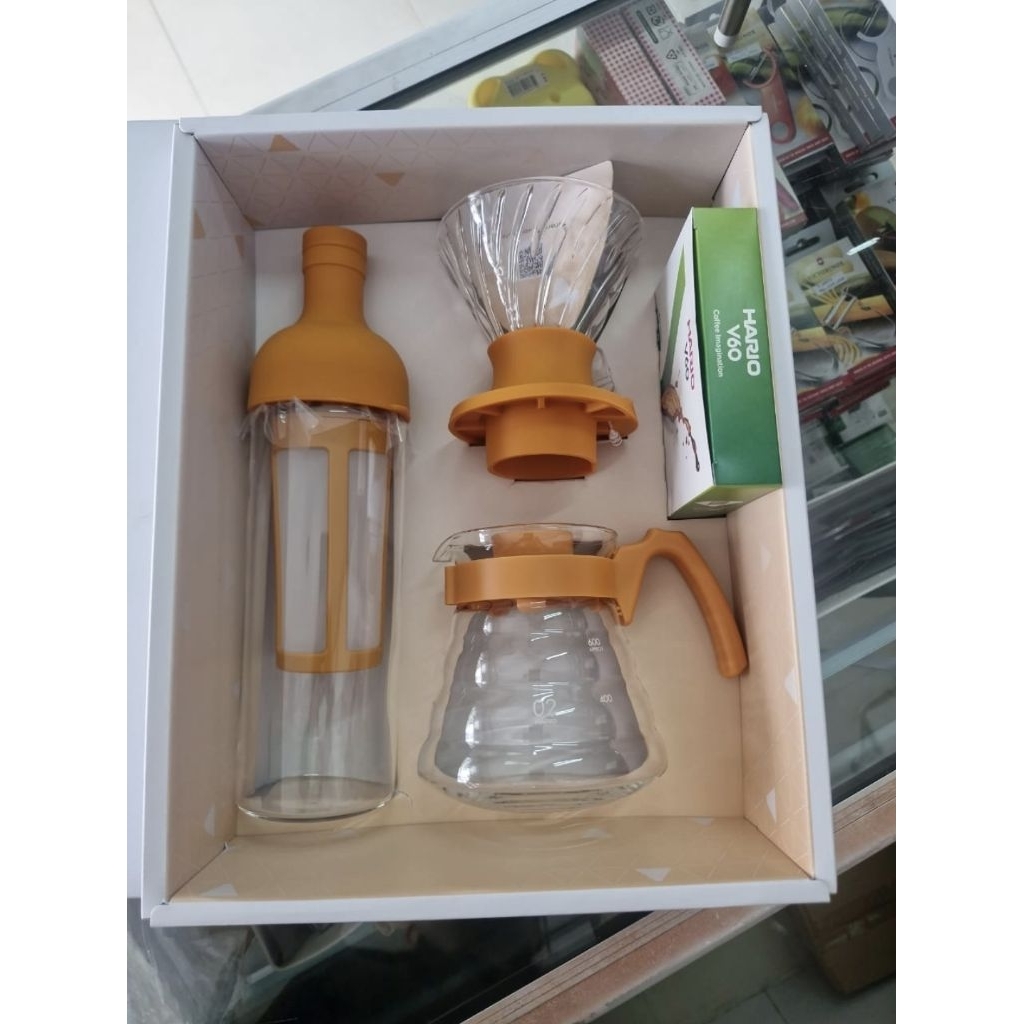 ASCG-7404-MA-EX Set Hario 02 Teko Glass 600ml, Dripper Glass, Filter Bottle 650ml Glass, Paper Filte
