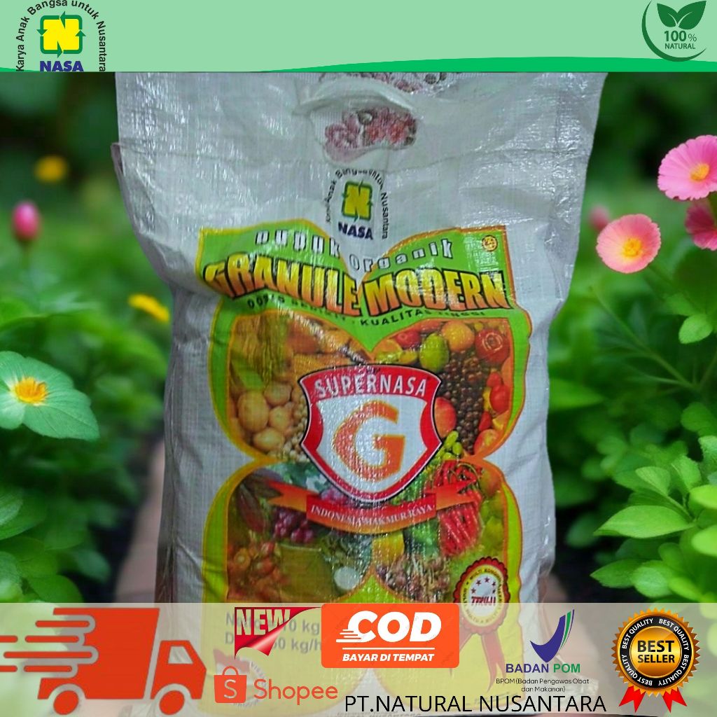 pupuk granul 10kg/nasa/ORGANINDO - PUPUK ORGANIK GRANUL - 10KG - SUPERNASA GRANUL