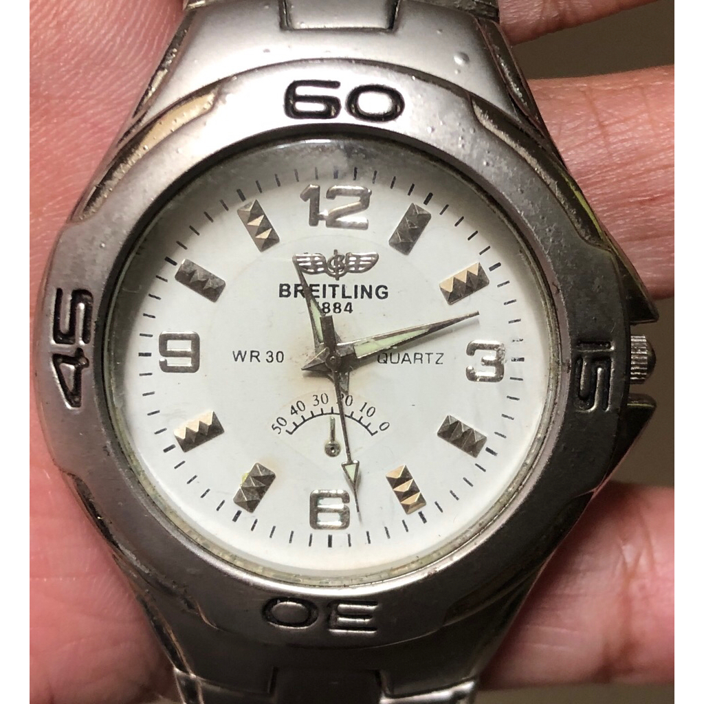 BREITLING Jam Tangan Homage Vintage 1884 – Gaya Retro Maskulin Quartz Stainless