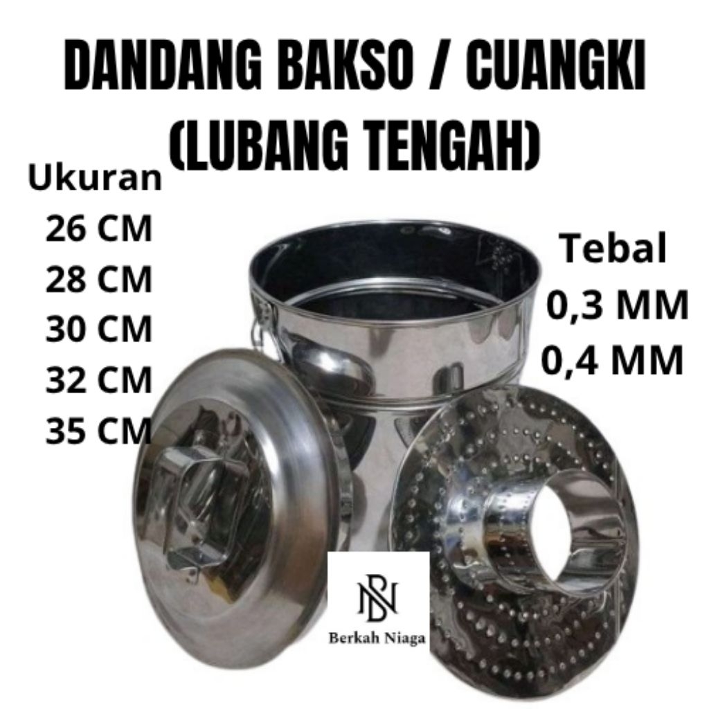 Dandang Bakso / Panci Bakso Stainless Steel Ukuran 26 28 30 32 35