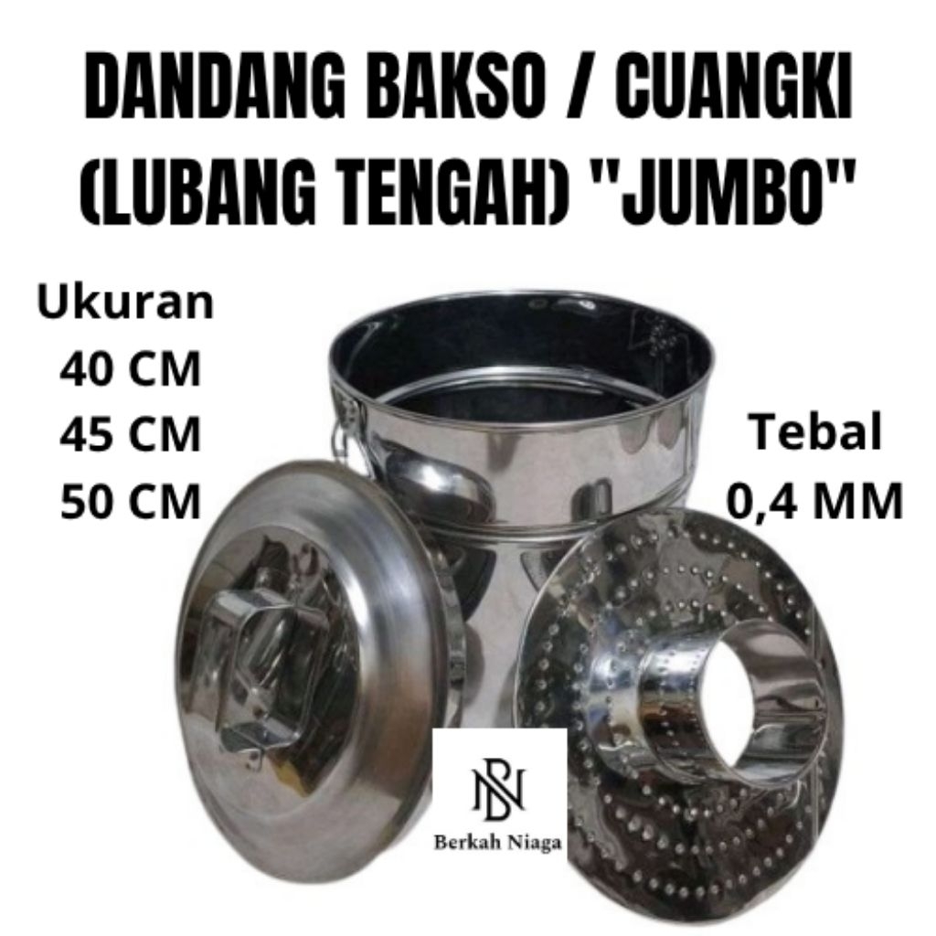 Dandang Bakso / Panci Bakso Stainless Steel Ukuran 40 45 50 Bahan Tebal
