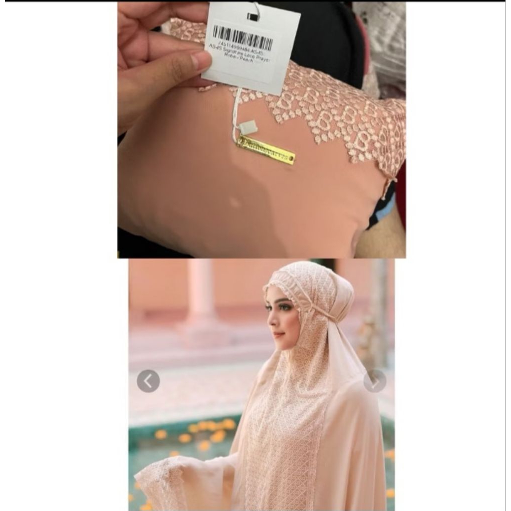 SIGNATURE LACE PRAYER ROBE BUTTONSCARVES_PEACH