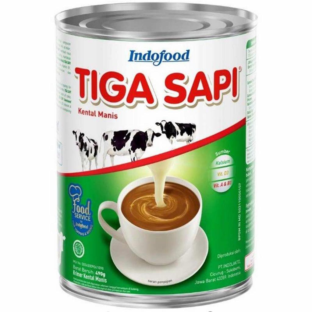 Tiga Sapi Susu Krimer Kental Manis Kaleng 490gr / Susu Tiga Sapi Kaleng