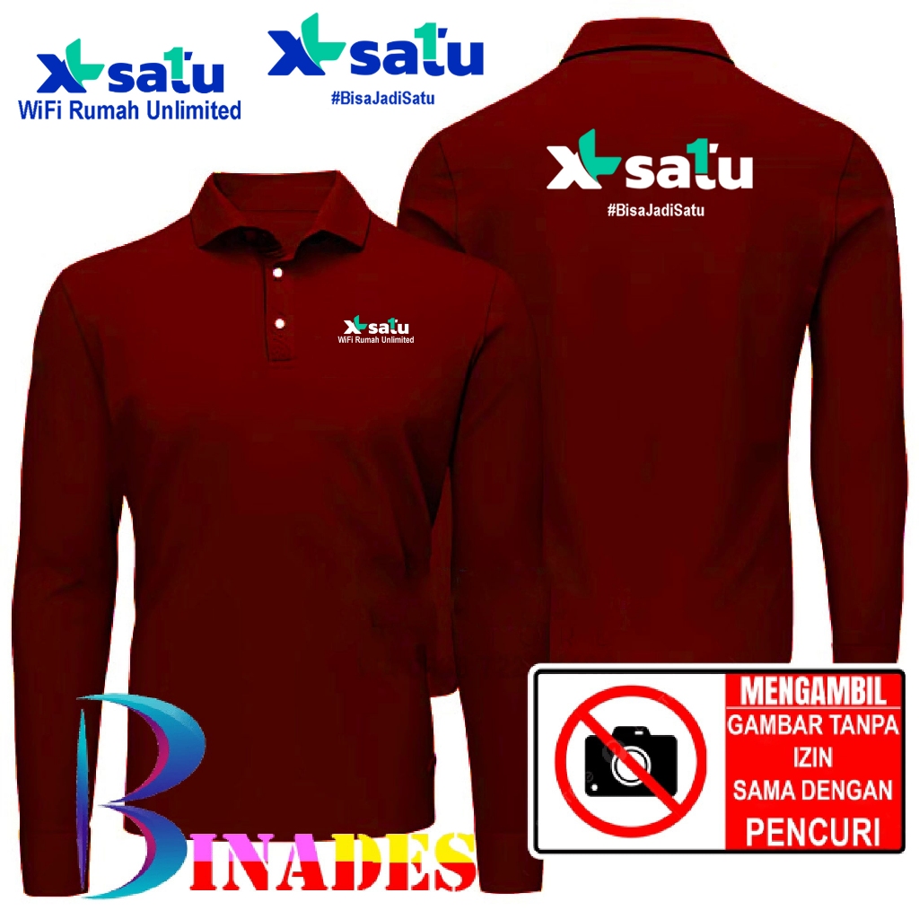 Jual  Baju Kerah Model Kaos Kerah XL SATU #BisaJadiSatu XL SATU - Wifi Rumah Unlimited Kaos Wangky B