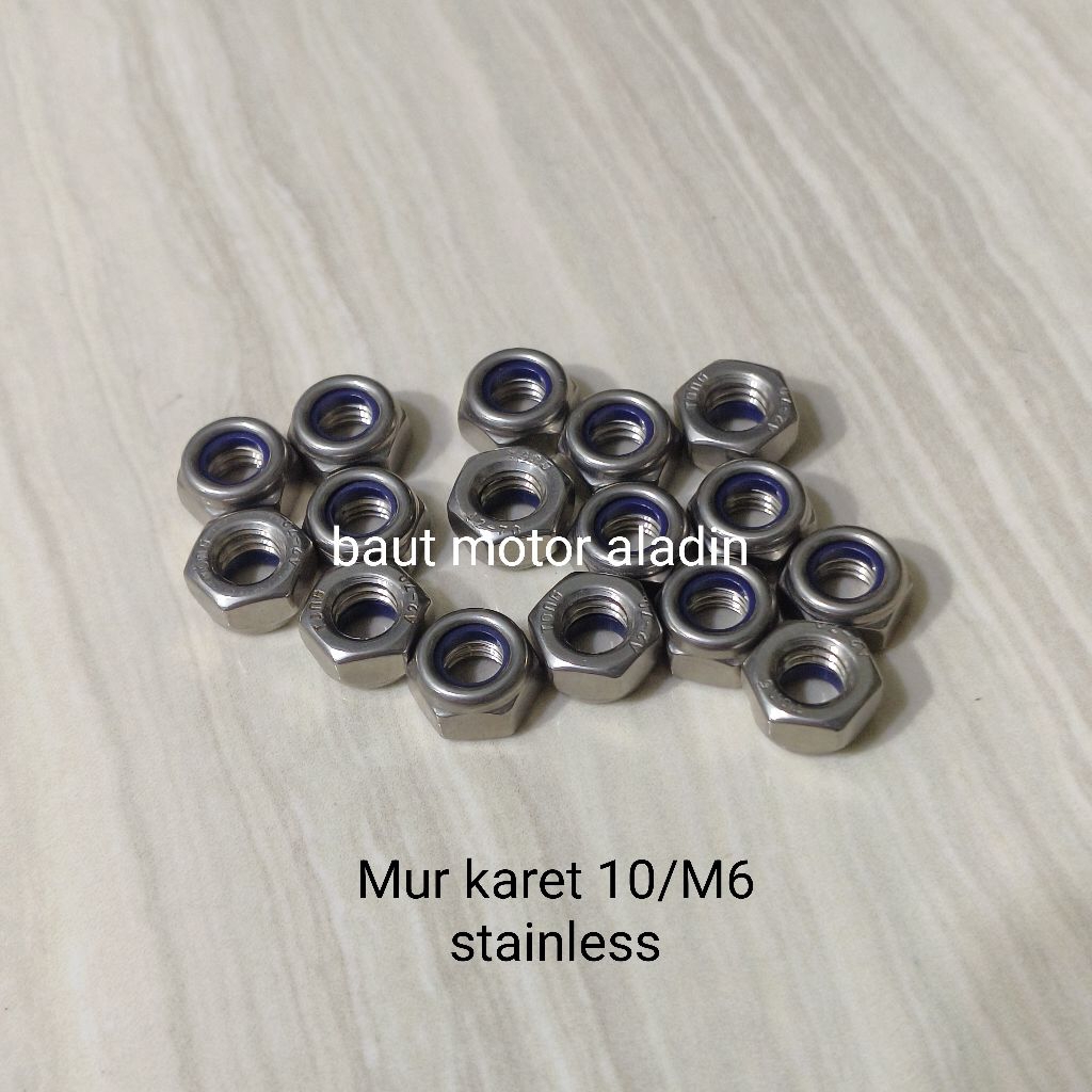 Mur karet 10/M6x1,25 stainless (5 pcs)