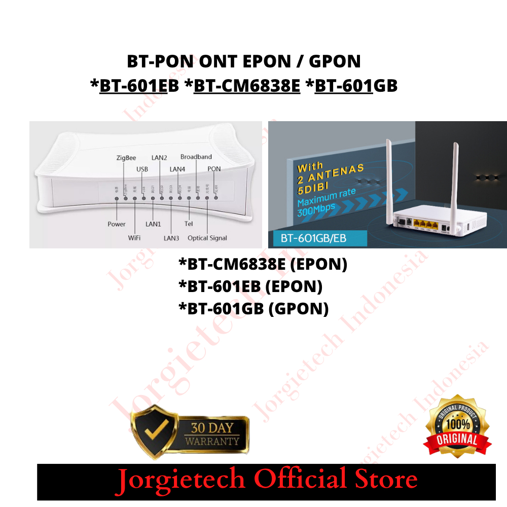Jorgietech ONT ONU GPON EPON XPON XSPON BARU (BUKAN BEKAS) BERGARANSI BTPON HUAWEI ZTE VSOL