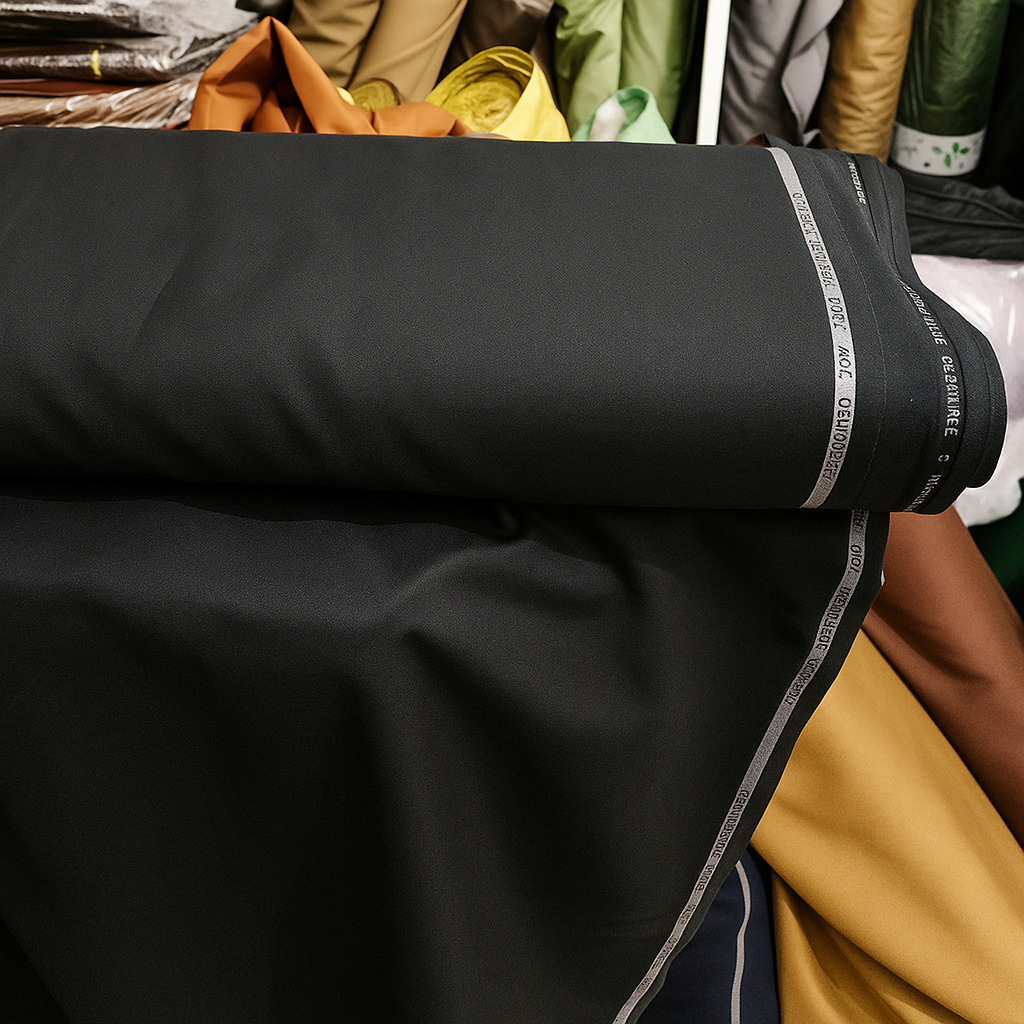 Bahan kain meteran semi wool katun baju celana pria wanita HITAM,PUTIH,PEMDA