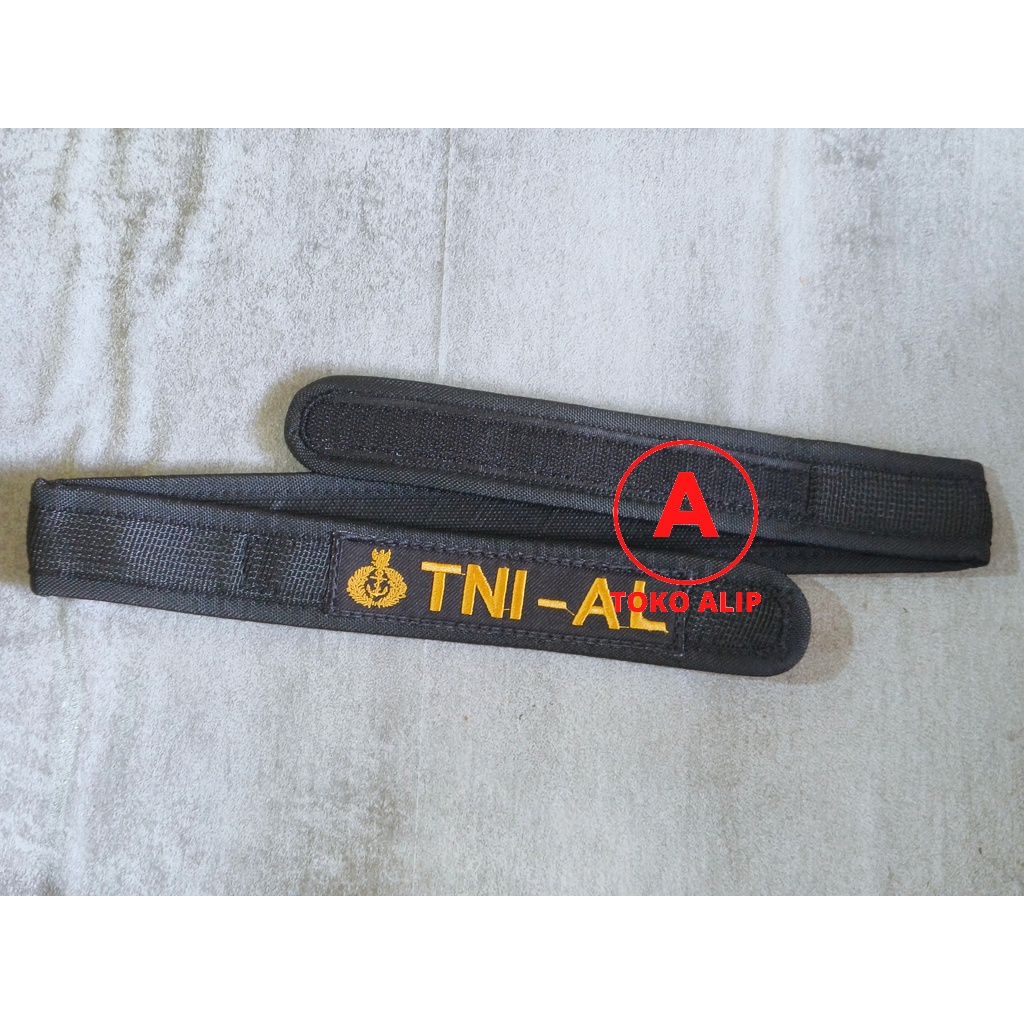 Sabuk TNI AL (Hitam) - Sabuk Perekat TNI AL - Ikat Pinggang TNI AL - Sabuk Prepet TNI AL