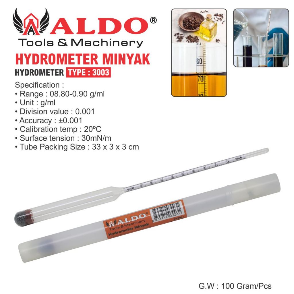 HYDROMETER MINYAK 3003 / HYDROMETER UKUR TEST BAHAN BAKAR / ALAT UKUR TEST MINYAK SOLAR /HIDROMETER 