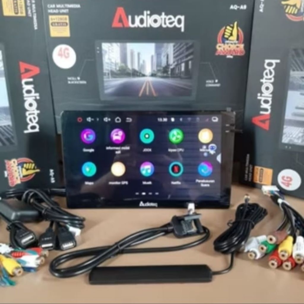 HEAD UNIT ANDROID AUDIOTEQ GSM 4G RAM 6/128 GB ANDROID AUTO INCELL BLACK  SCREEN 9 INCH