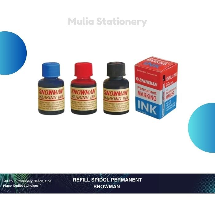Refill Tinta Spidol Permanen Snowman | Isi Ulang Refill Tinta Spidol Permanen Snowman