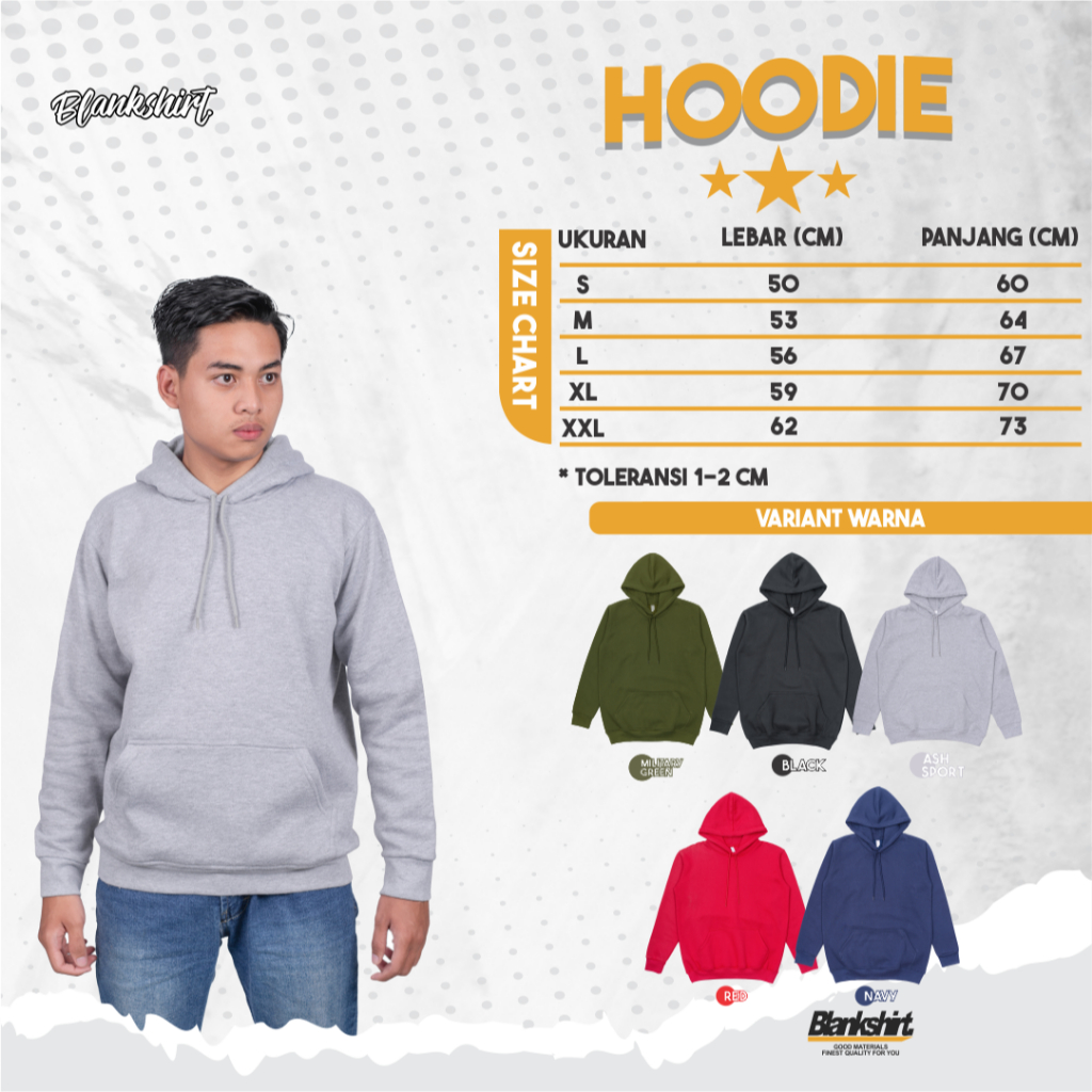 BLANKSHIRT HOODIE POLOS COTTON 270-280 GSM
