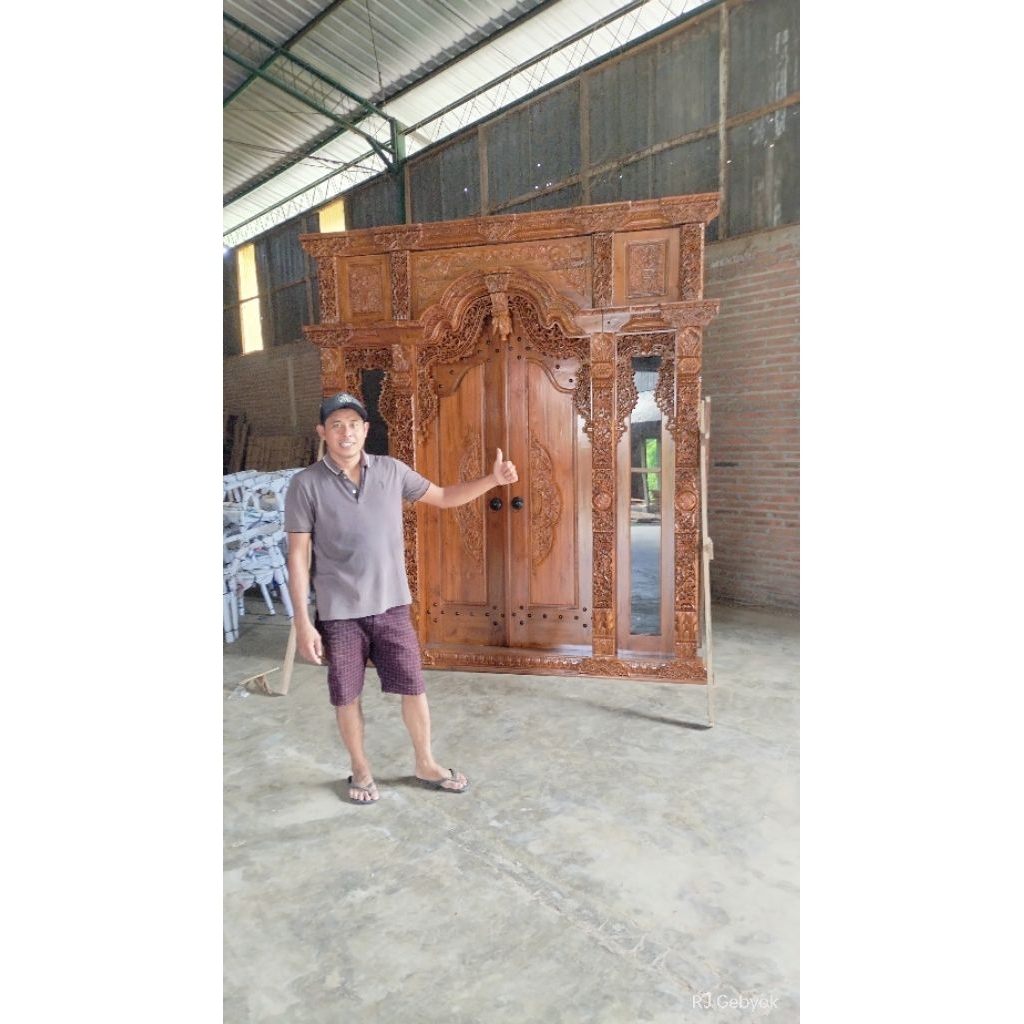 pintu gebyok ukiran 3D lebar 250 tinggi 270