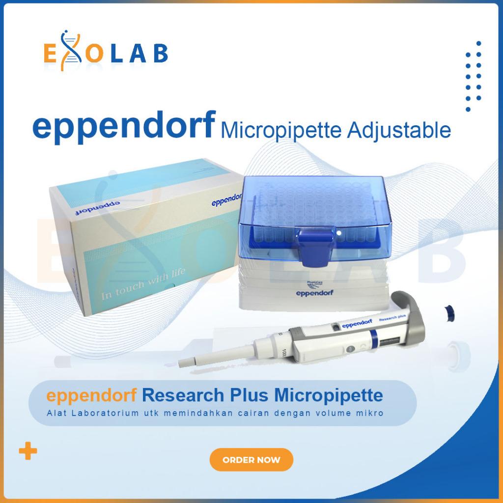 EPPENDORF Research Plus Micropipette Adjustable 100-1000ul With Box 0,1-2,5ul, 0,1-2ul, 0,5-10ul, 2-