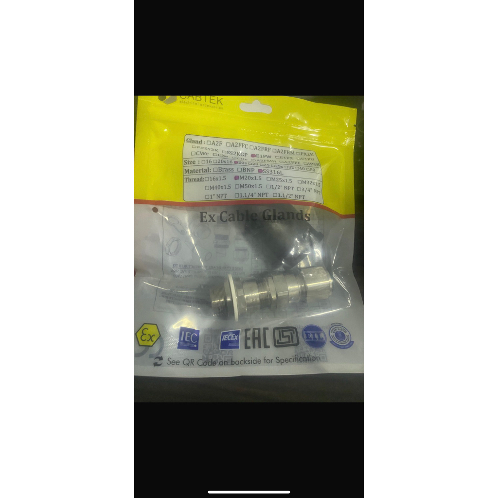 Cable gland M20 ss EX Cabtek