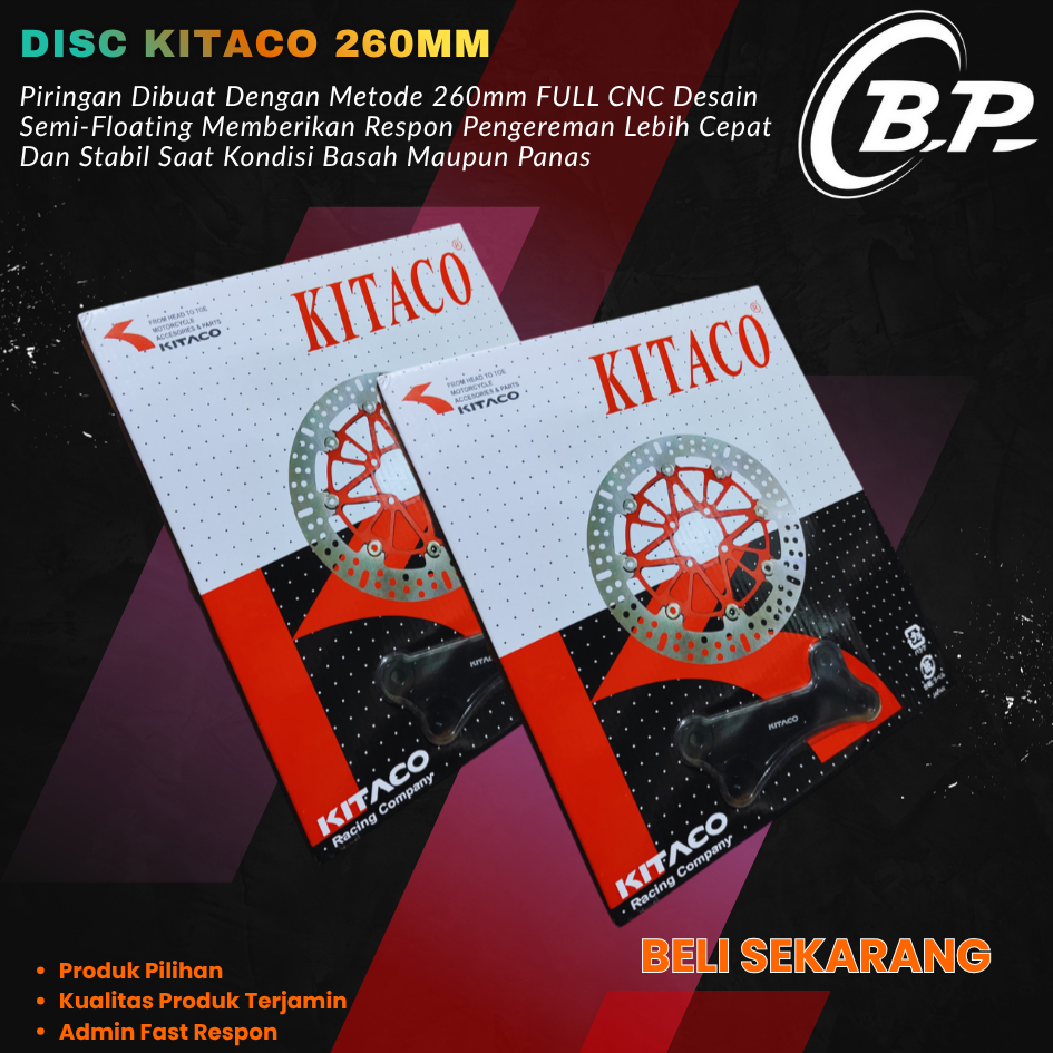 DISC KITACO 260MM LOBANG 5 PIRINGAN CAKRAM KITACO 260 MM HITAM PNP BEAT VARIO GENIO SCOOPY DLL