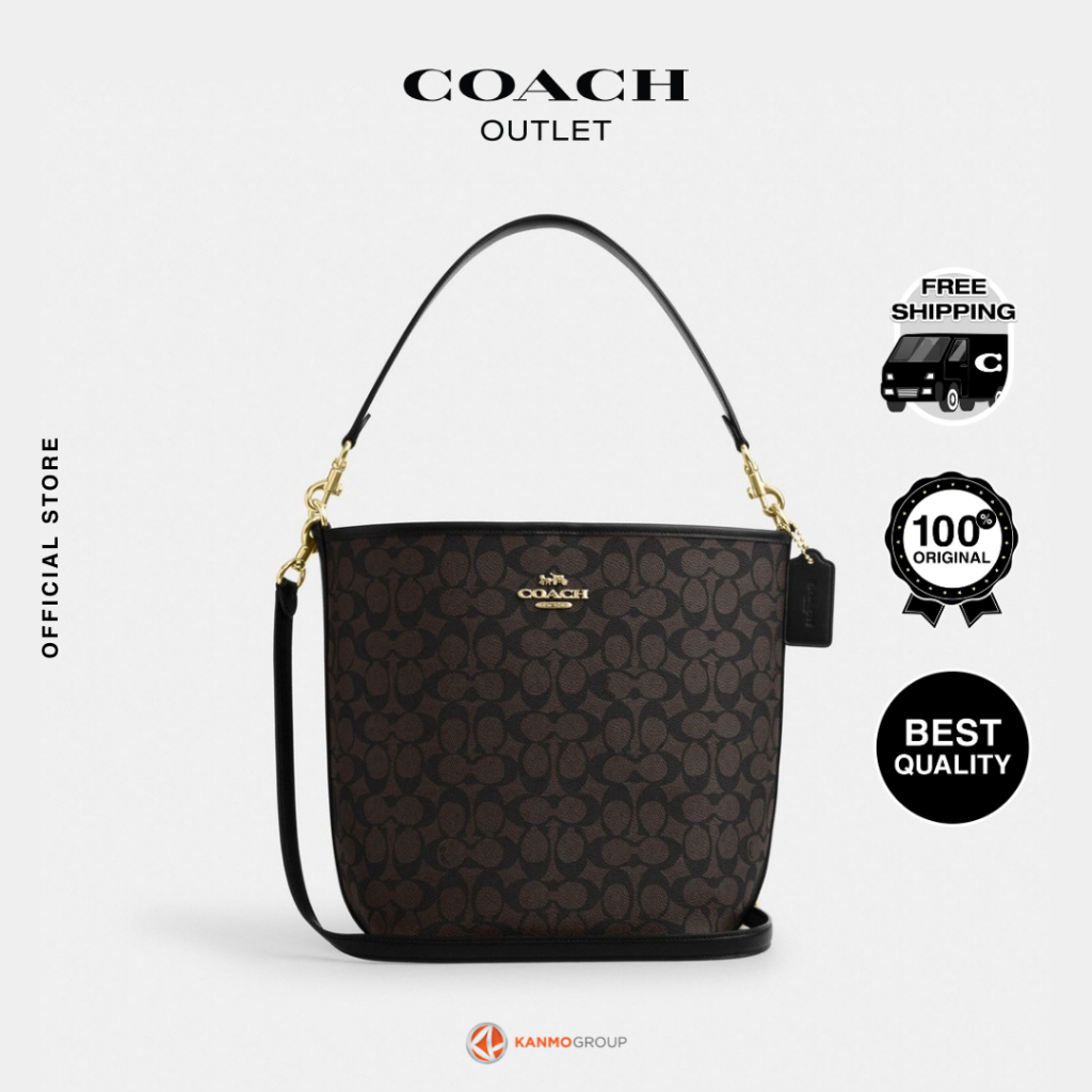 Coach City Large Bucket Bag In Signature Canvas - Tas Wanita