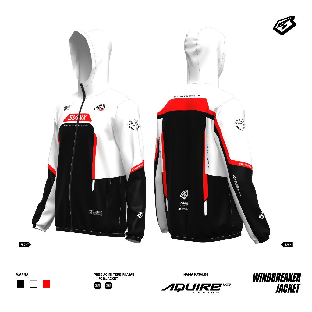 SVNX JAKET WINDBREAKER AQUIRE V2 SERIES / JAKET WATERPROOF SVNX / JAKET PRIA DAN WANITA