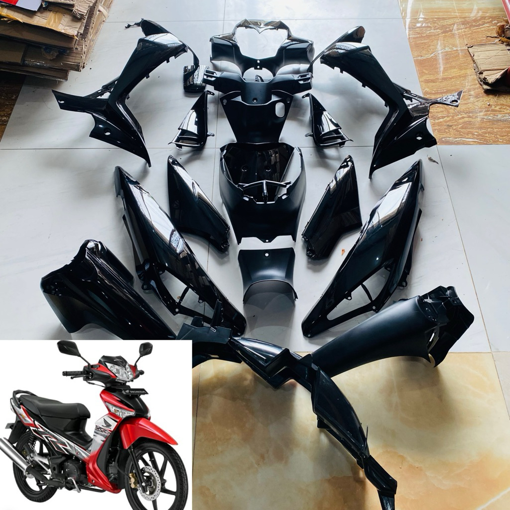 WIN•ful body komplit set body supra x 125 2007 hitam merek win original win