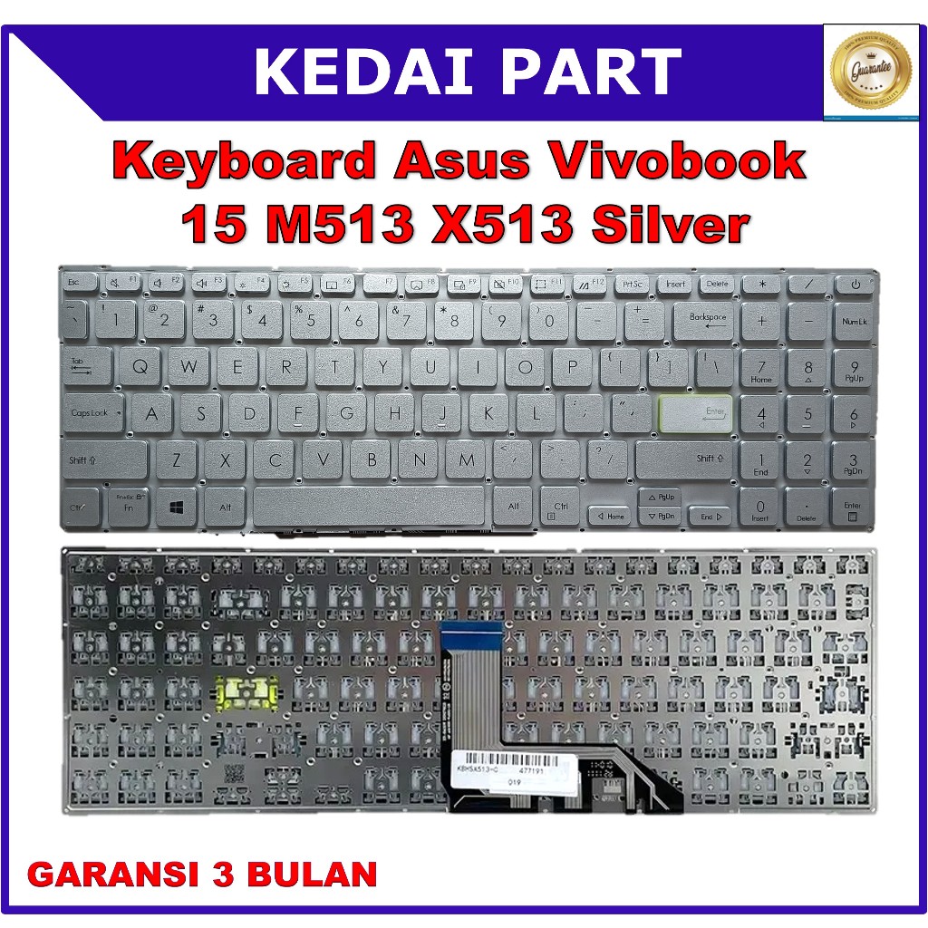 Keyboard Asus Vivobook Ultra 15 X513 K513 M513 K513E K513EA K513M Silver