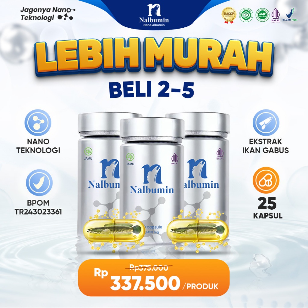 PAKET HEMAT Nalbumin 25 Pcs Nano Albumin Nano Albumin Ekstrak Ikan Gabus Membantu Penyembuhan Luka L