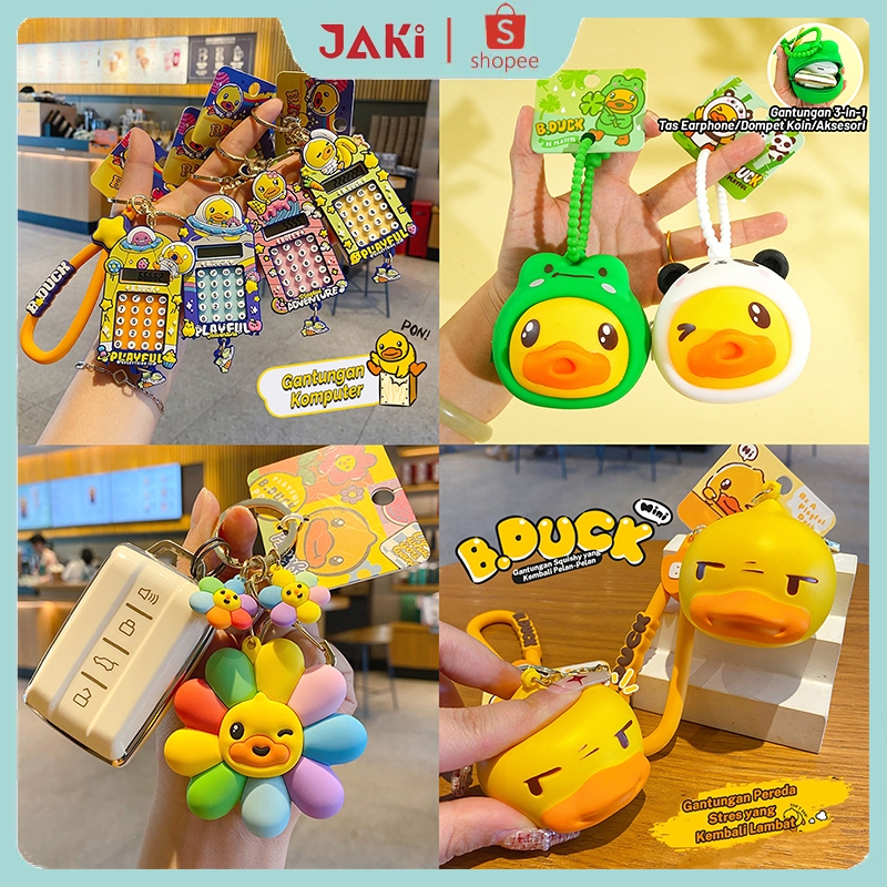 JAKI Dompet Koin Boneka B.Duck/Liontin Bunga Matahari B.Duck/Gantungan Kunci Multifungsi