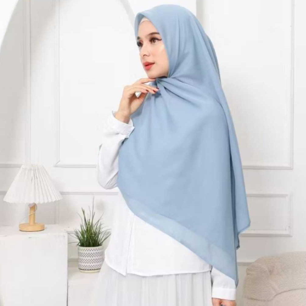 PESONA FASHION HIJAB SEGI EMPAT PARIS JUMBO MOTIF POLOS PREMIUM 150CM X 150CM