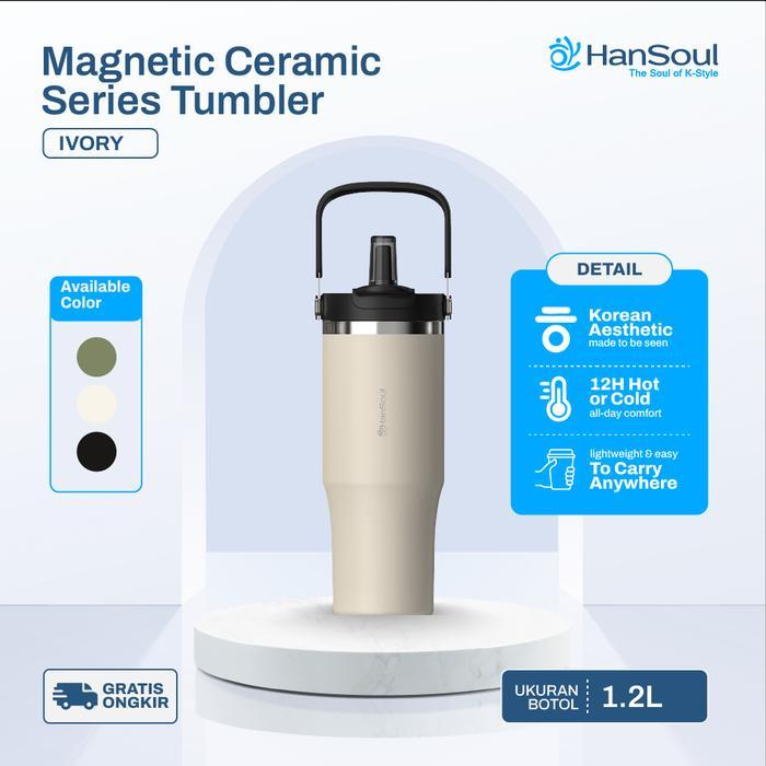 Tumbler HanSoul Magnetic Series 900ml & 1.2L Botol Minum Stainless Coating Hot & Cold 12 Jam
