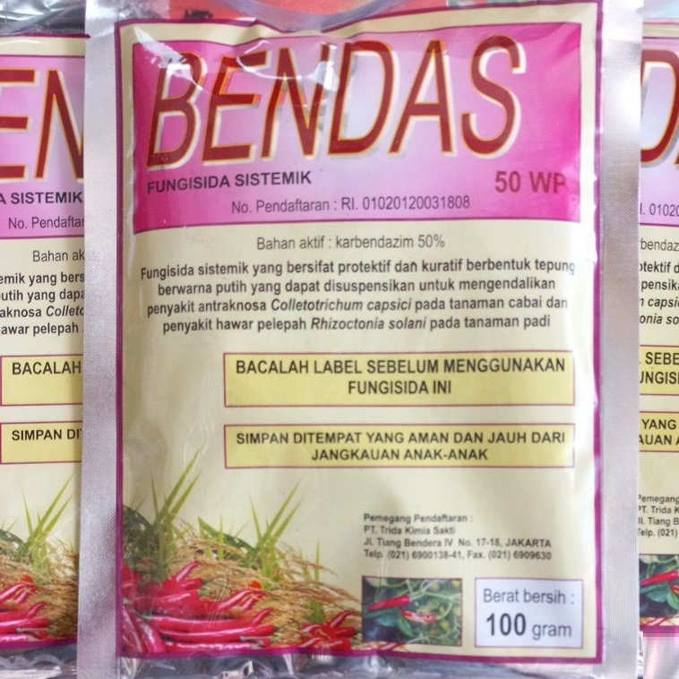 Fungisida Sistemik Bendas 50 WP 100g Untuk Cabai & Padi Original