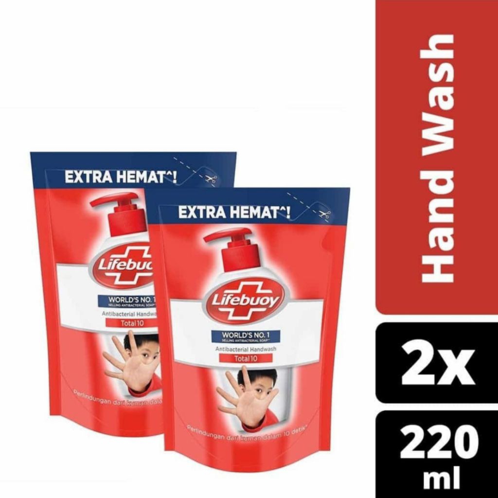 Lifebuoy Antibacterial Hand Wash Total 10 220ml 2pcs