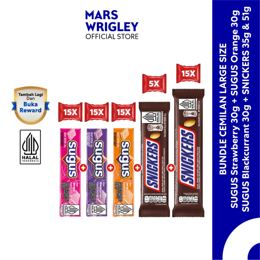 SUGUS SNICKERS Bundle Cemilan Large Size
