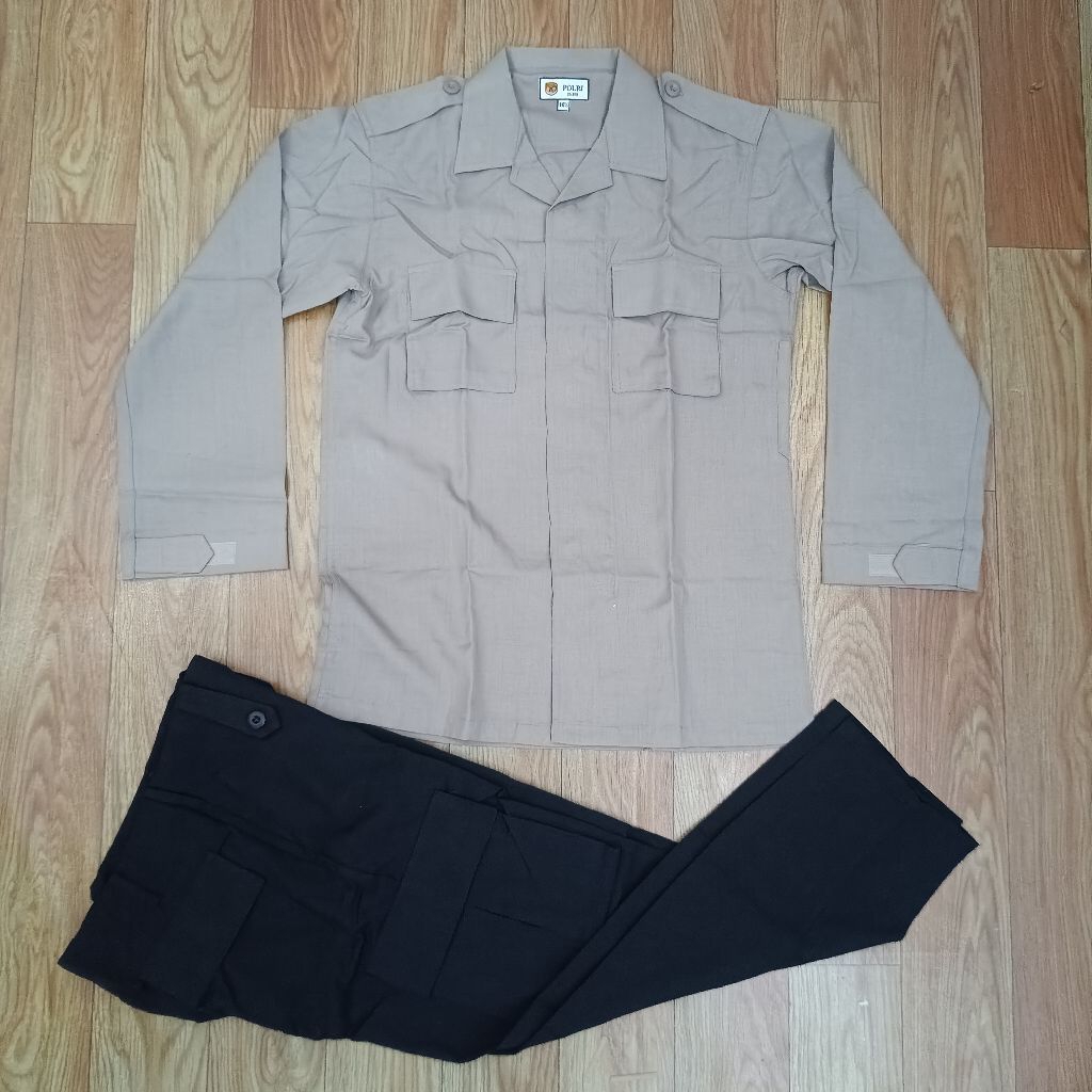 Seragam PDL Coklat Jatah Polri Bahan Halus / Seragam PDL Coklat Pendidikan Polisi / Seragam PDL Cokl