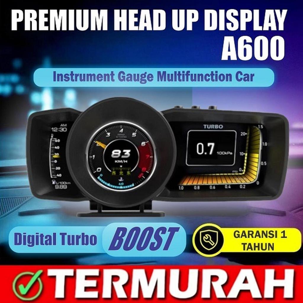 Pengukur Otomatis A600 HUD GPS + Sistem OBD, Speedometer Komputer
