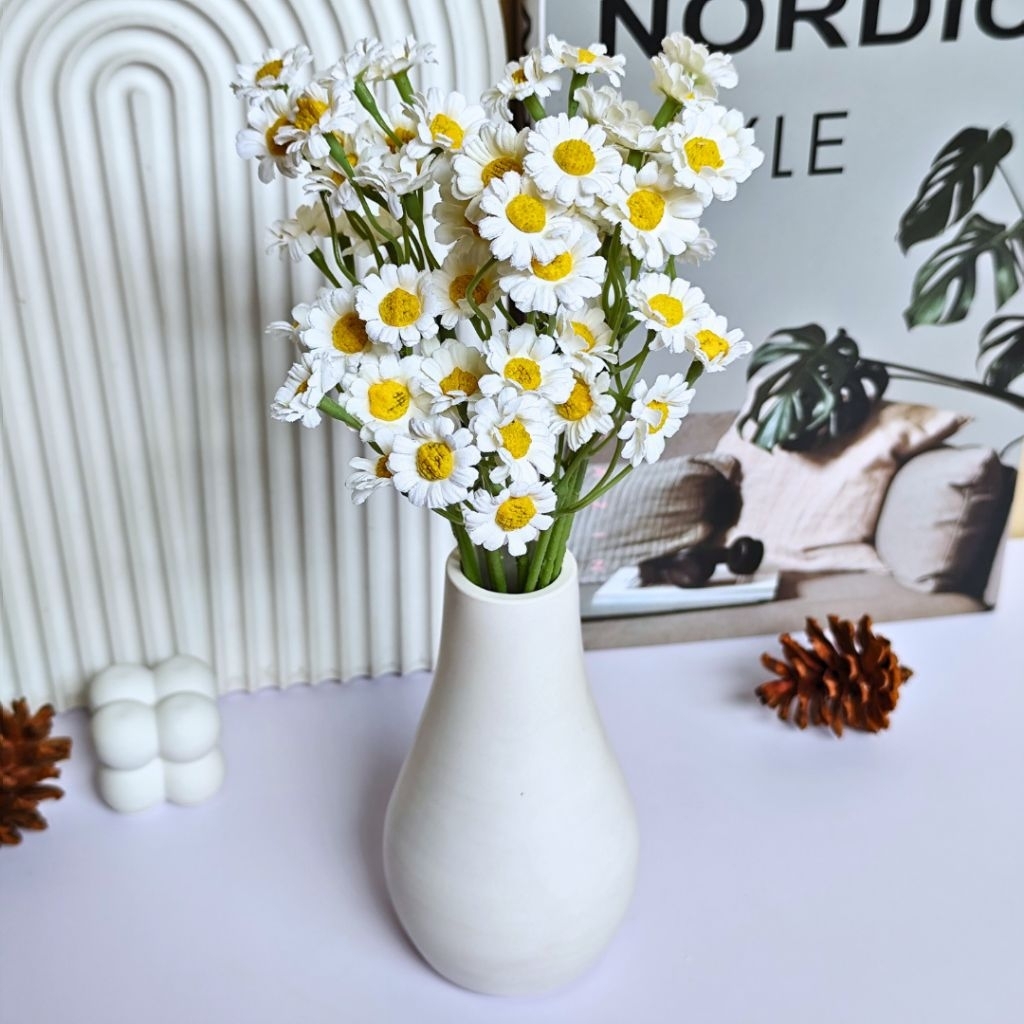 D'EMPRESS Vas bunga kering estetik (COATING GLOSSY) dekorasi rumah minimalis vas aesthetic printilan