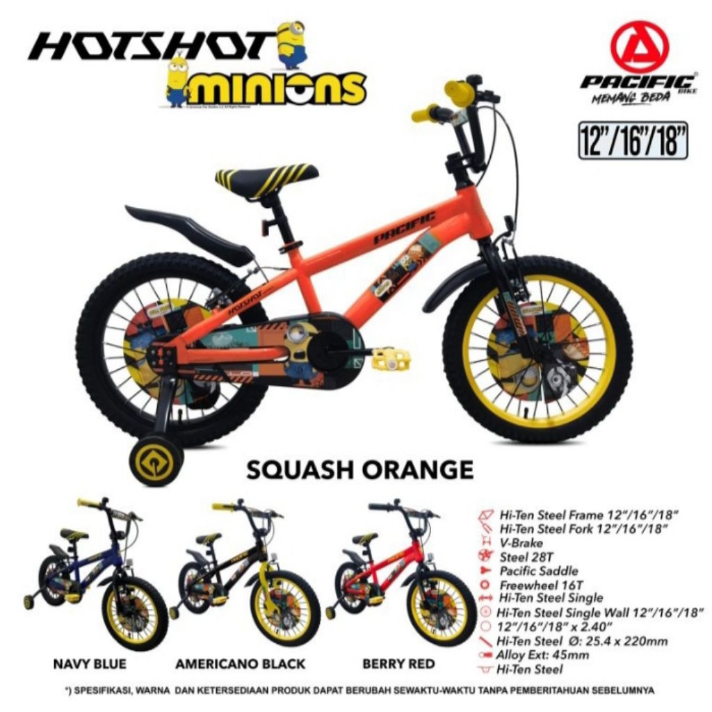 Sepeda Bmx 12 Pacific Hotshot minion