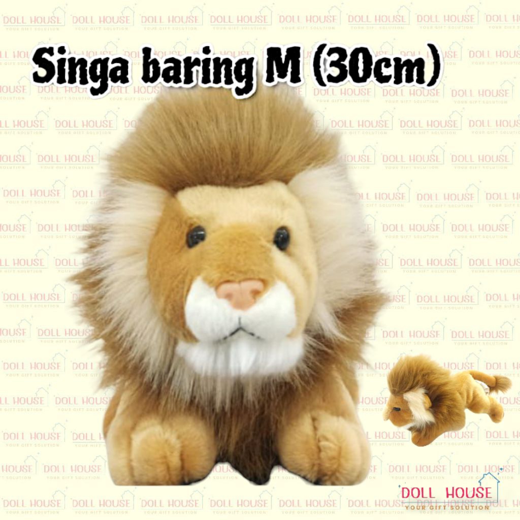 Boneka Singa Premium / Boneka Lion / Boneka Wild Animal / Boneka Hewan Singa Baring