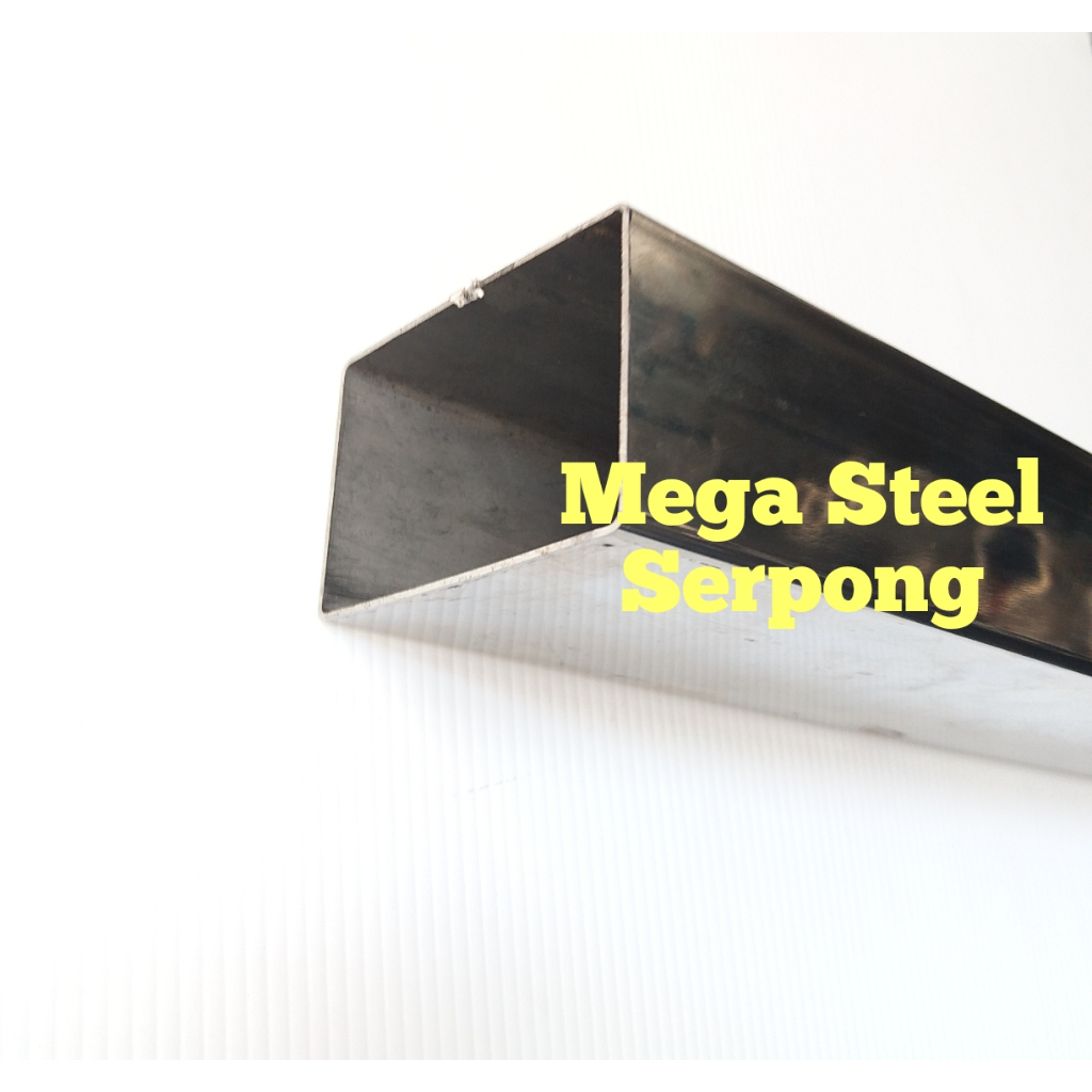 Hollow Stainless Kotak 304 Mirror 40 x 60 mm Tebal 1 mm Panjang 119.5 cm