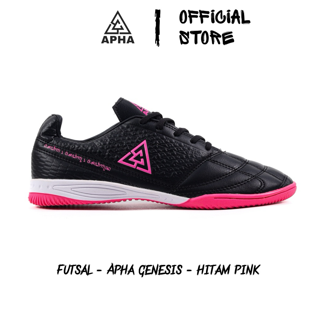 APHA - Sepatu Futsal Apha Genesis Hitam Pink