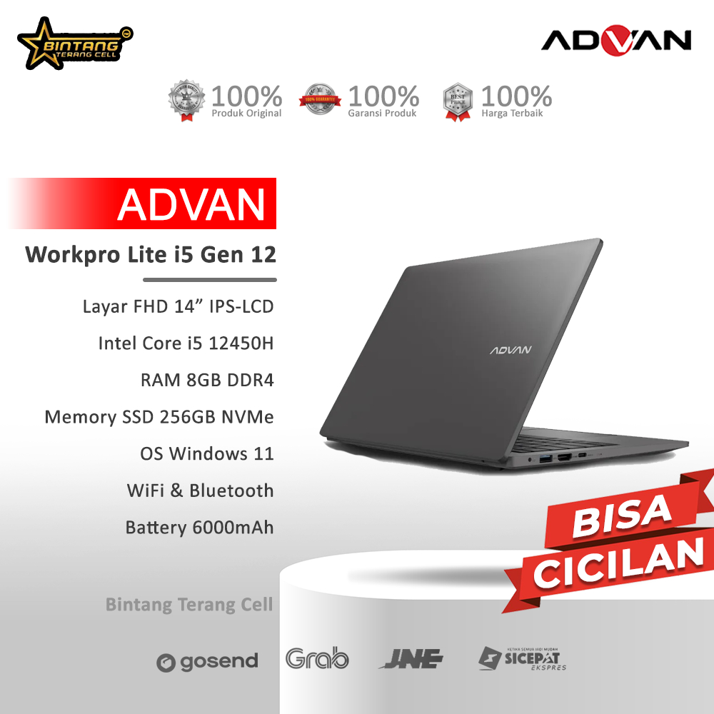 Laptop Workpro Lite i5 Gen12 8/256 14" Garansi Resmi