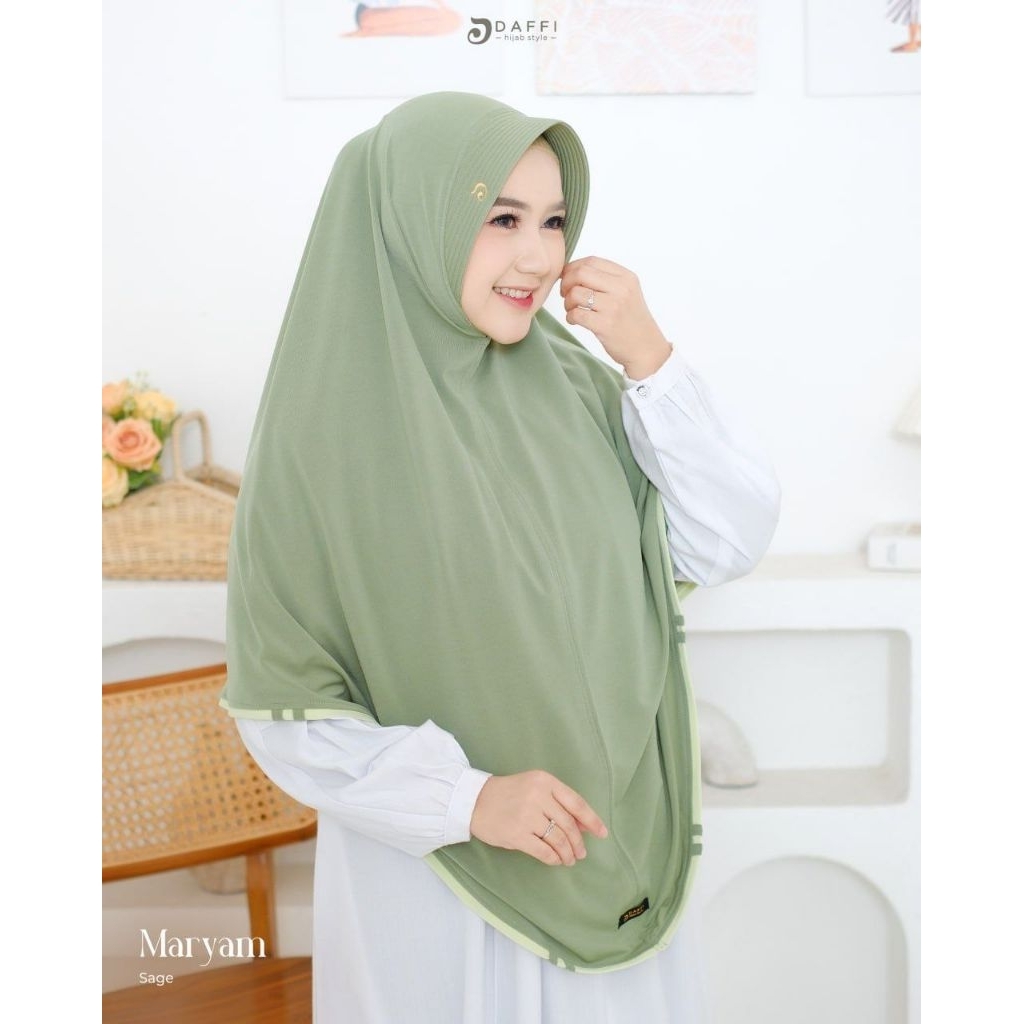 MARYAM DAFFI HIJAB JUMBO SYARI JERSEY JILBAB LIST JUMBO