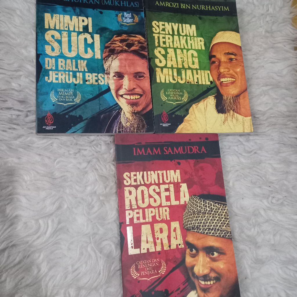 set 3 buku imam samudra ali ghufron amrozi pelaku bom bali