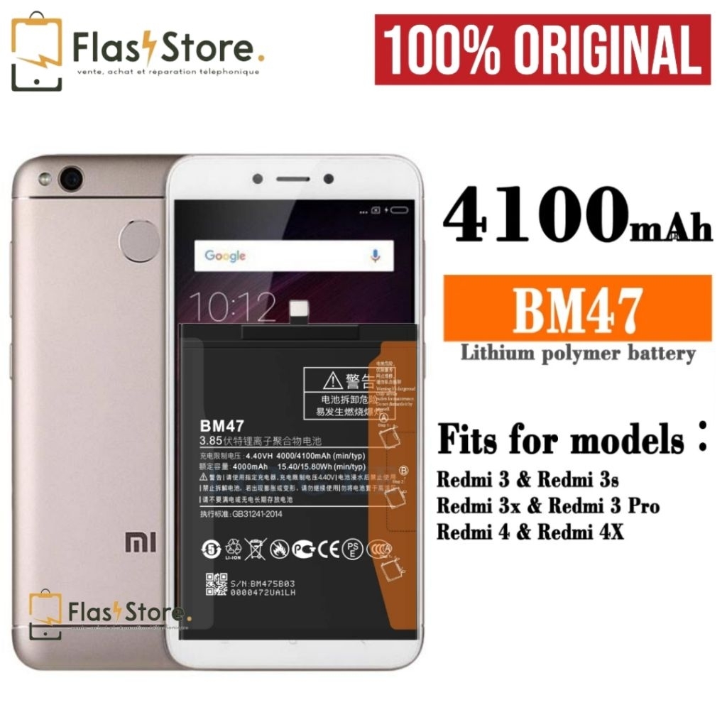 BATTERY BATREI BATRE BATRAI BATERAI XIAOMI REDMI 4X BM47 BM 47 100% ORIGINAL (DISTRIBUTOR)