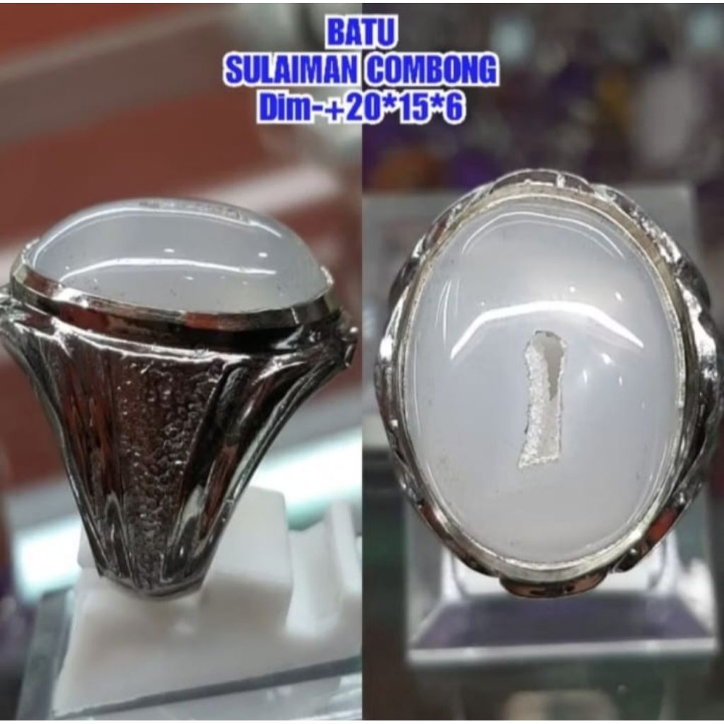 cincin batu Sulaiman putih combong