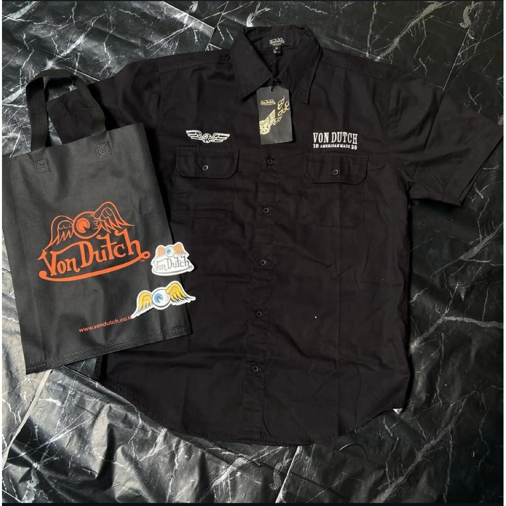 V0N DUTCH WORKSHIRT Original full boridr 1124 Black Workshirt